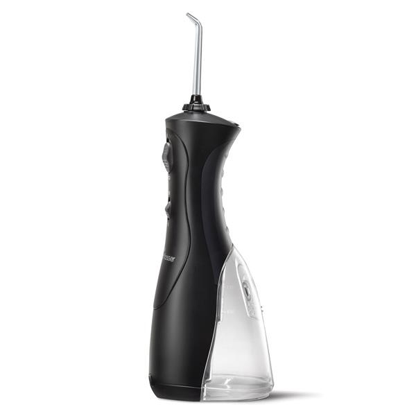 Waterpik WP-462 Idropulsore Cordless Plus Nero - Ricaricabile, Controllo della Pressione, 4 Beccucci, Igiene Orale Completa
