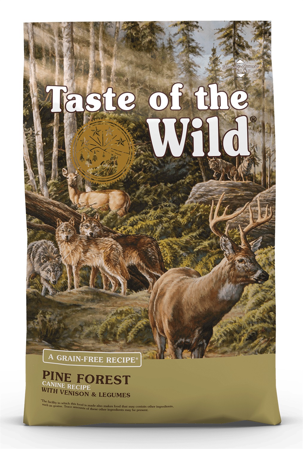 Taste of the Wild Pine Forest 12,2 kg - Cibo secco per cani con carne di agnello e cervo, senza cereali, adatto a tutte le razze