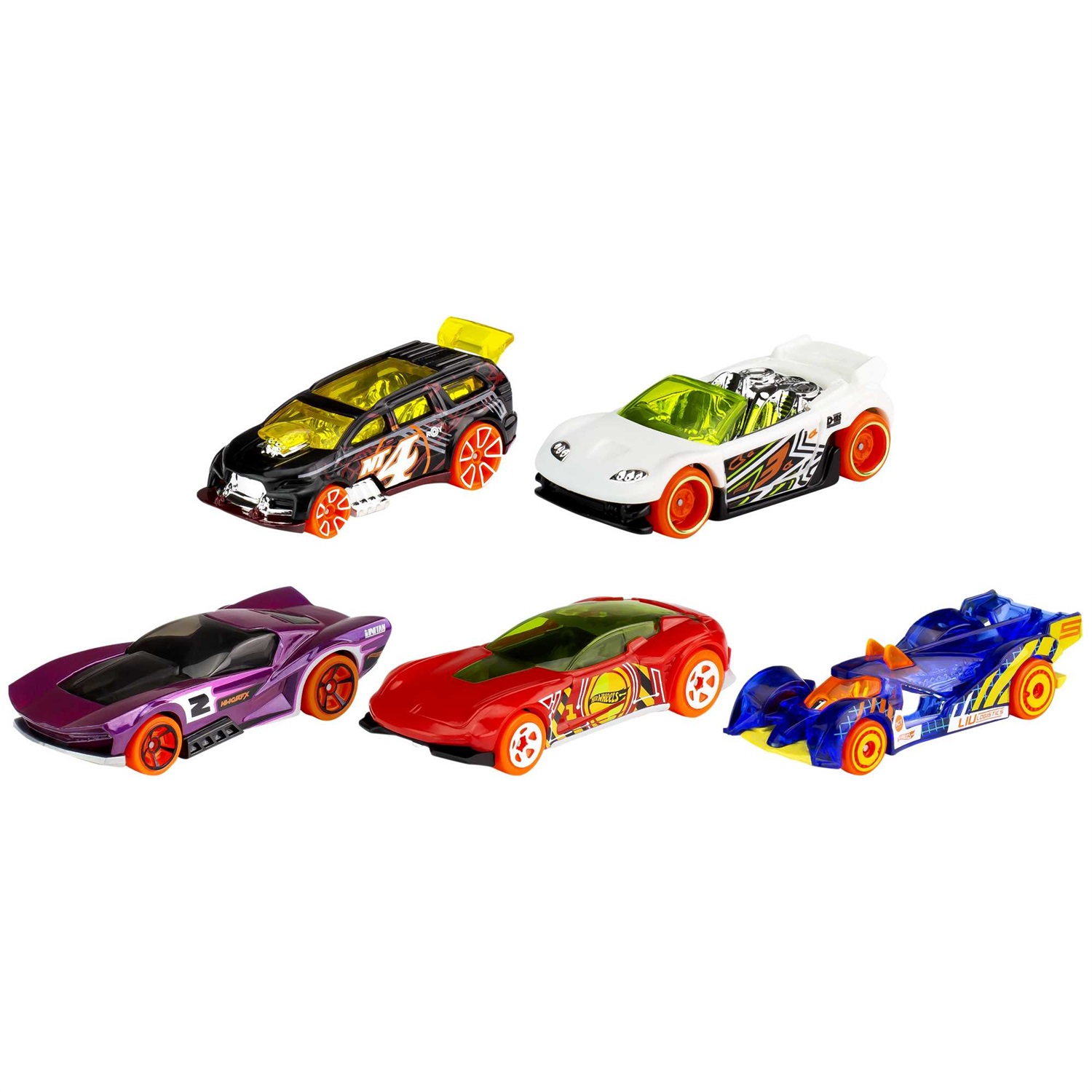 Mattel Hot Wheels Confezione da 5 Veicoli Assortiti in Scala 1:64 con Dettagli Autentici - Giocattolo per Bambini 3 Anni