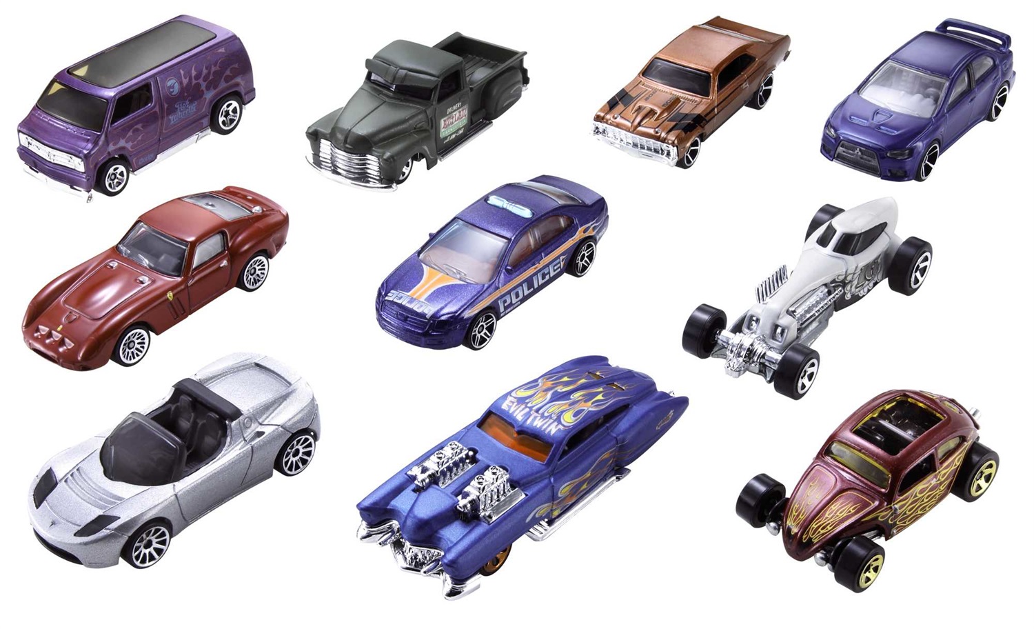 Hot Wheels Confezione da 10 Macchinine Assortite in Scala 1:64 - Ideale per Bambini dai 3 Anni