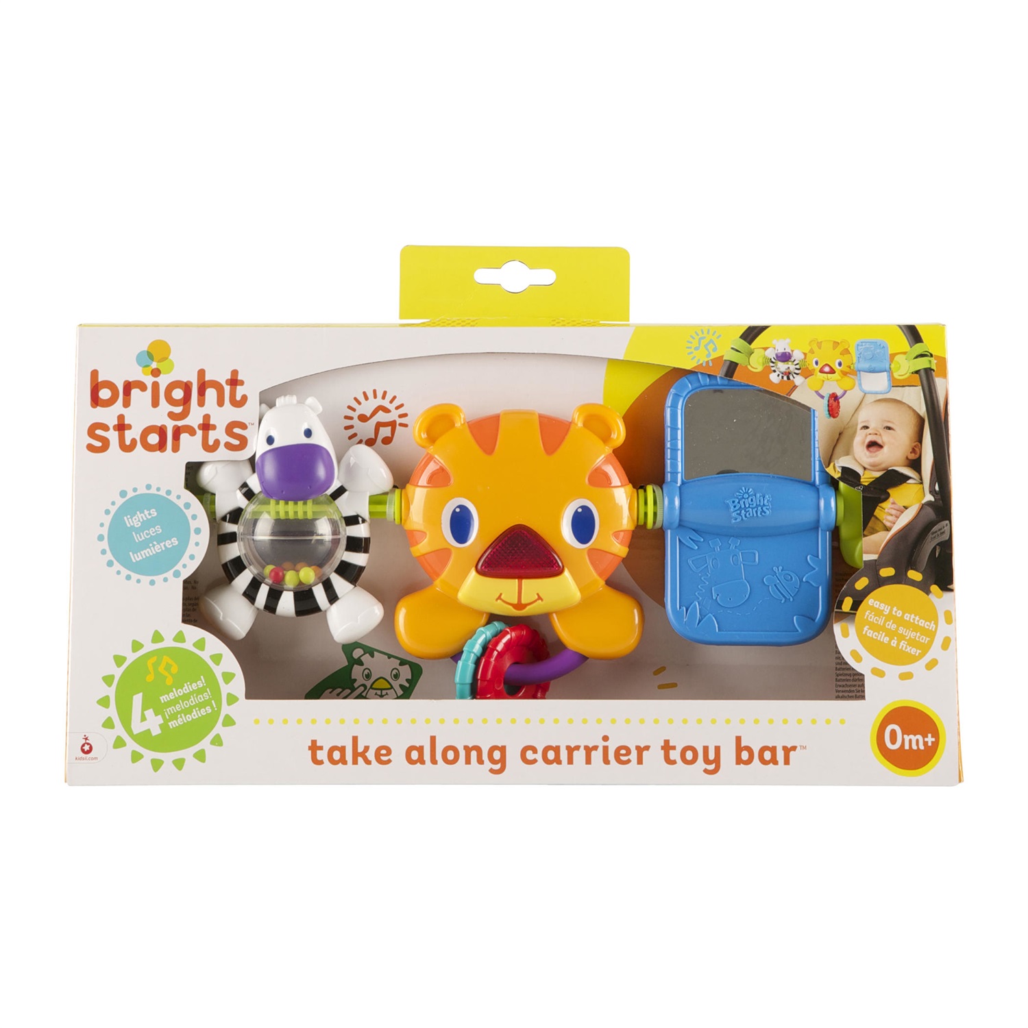 Bright Starts Take Along Musical Bar - Giocattolo da appendere per seggiolino auto con melodie e luci, Multicolore, per neonati