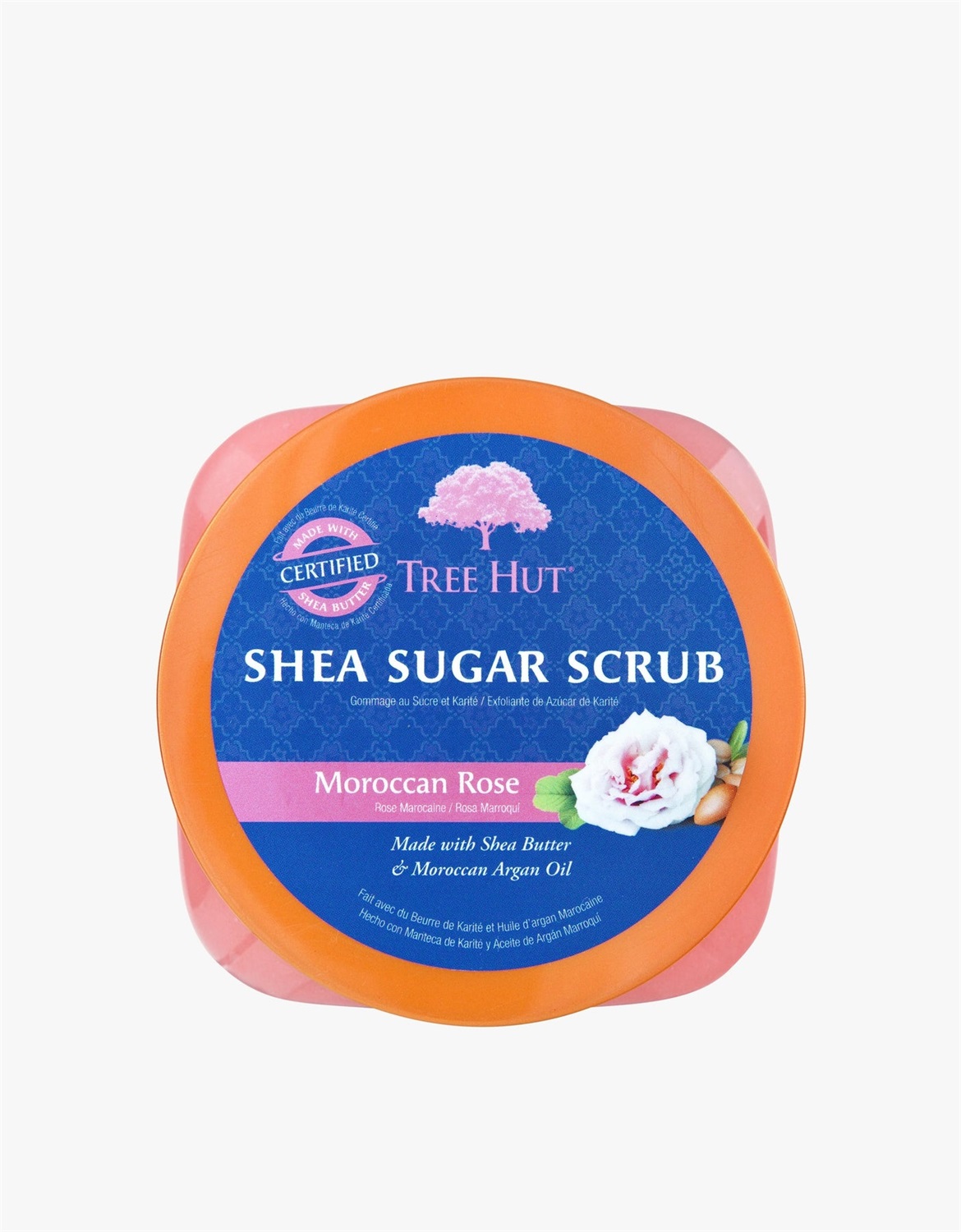 Tree Hut Scrub allo zucchero di karitè marocchino 510 g - Esfoliante per il corpo con profumo di Rosa del Marocco