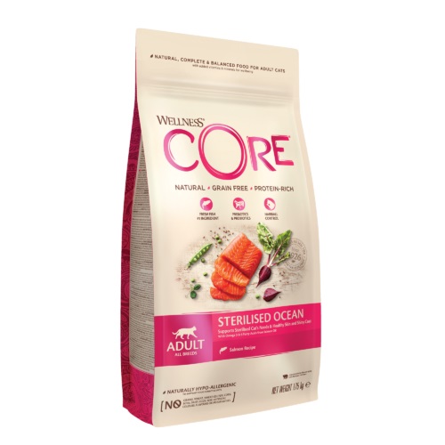 Wellness CORE Sterilised Ocean Cibo Secco per Gatti Sterilizzati con Salmone, 1,75 kg - Naturale e Senza Cereali