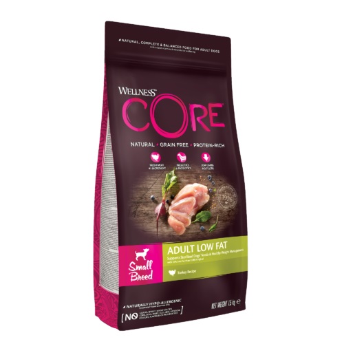 Wellness Core Small Breed Adult Low Fat - Alimento Secco per Cani Adulti di Piccola Taglia con Tacchino, 1,5 Kg