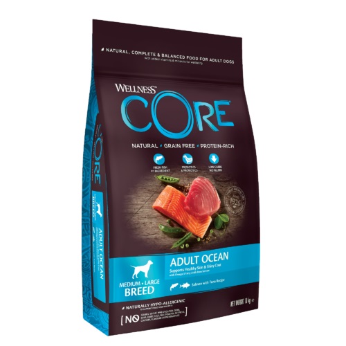 Wellness CORE Ocean - Crocchette Naturali Senza Cereali per Cani di Taglia Media e Grande con Salmone e Tonno, 10 kg