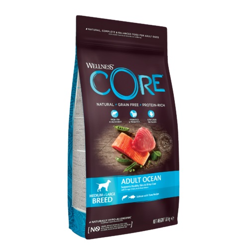 Wellness CORE Ocean Cibo Secco Senza Grano per Cani Adulti - Salmone e Tonno, 1,8 kg