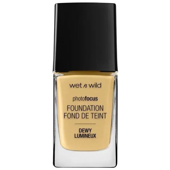 Wet n Wild Photo Focus Foundation Dewy 30 ml - Fondotinta Idratante Golden Beige per Pelli Normali a Secche, Copertura Media a Piena, Vegan