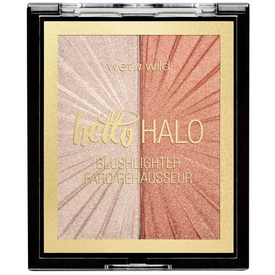 Wet n Wild MegaGlo Hello Halo Blushlighter Fard e Highlighter Duo 10 g Highlight Bling - Soffice, Modulabile e con Pigmenti Perlati Micro Fini