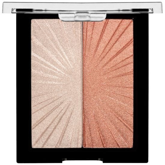 Wet n Wild MegaGlo Hello Halo Blushlighter Fard e Highlighter Duo 10 g Highlight Bling - Soffice, Modulabile e con Pigmenti Perlati Micro Fini