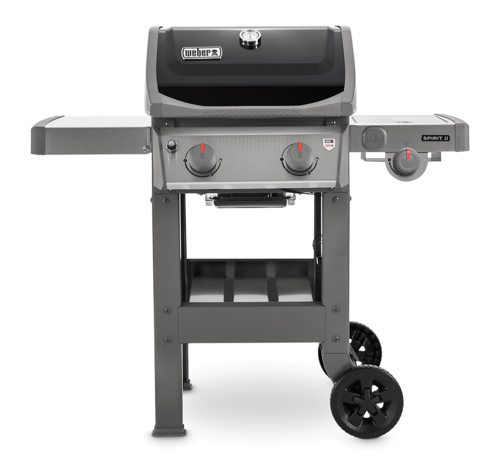 Weber Spirit II E-220 GBS Barbecue a Gas Nero con 2 Bruciatori e Fornello Laterale in Acciaio Inox