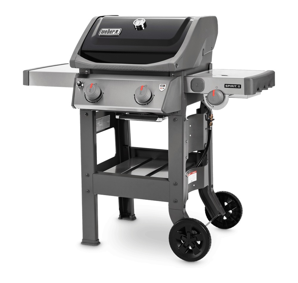 Weber Spirit II E-220 GBS Barbecue a Gas Nero con 2 Bruciatori e Fornello Laterale in Acciaio Inox