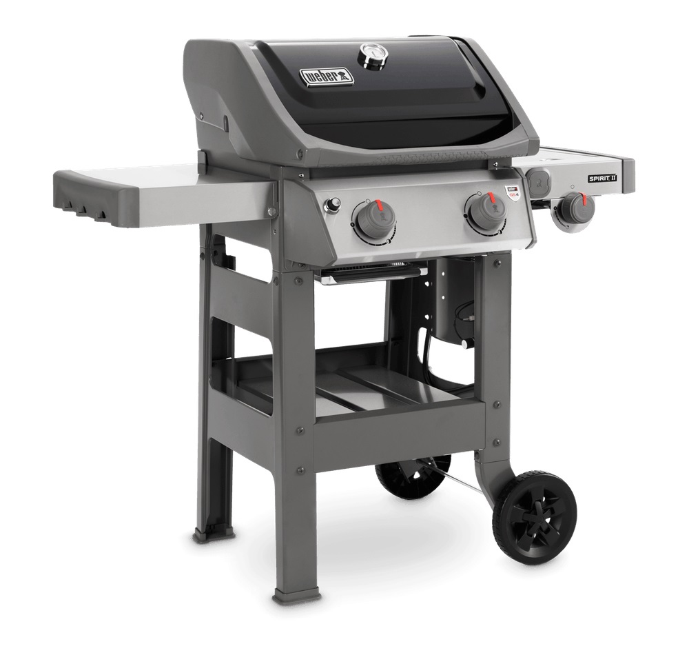 Weber Spirit II E-220 GBS Barbecue a Gas Nero con 2 Bruciatori e Fornello Laterale in Acciaio Inox