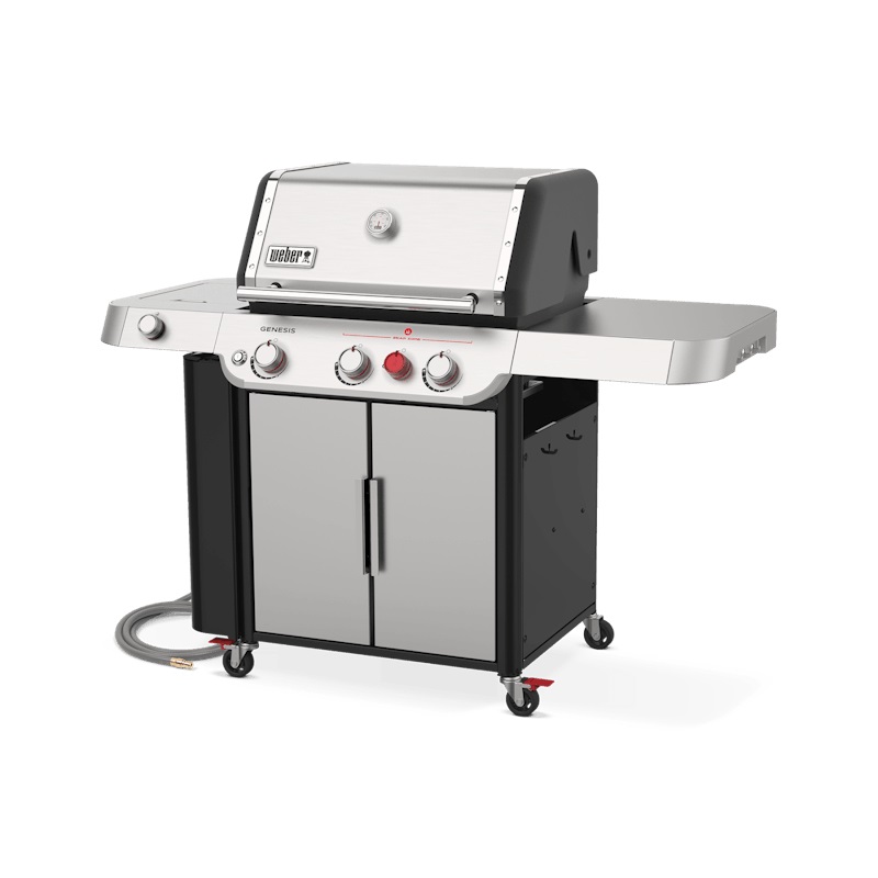 Weber GENESIS S-335 Barbecue a Gas con 3 Bruciatori, Sear Zone, Griglia in Ghisa Smaltata 68x48 cm, Potenza 11.4 kW, Acciaio Inox