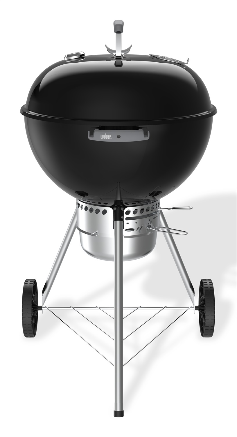 Weber Original Kettle Premium Barbecue a Carbone 57 cm con Coperchio e Braciere in Porcellana, Sistema One-Touch e Termometro