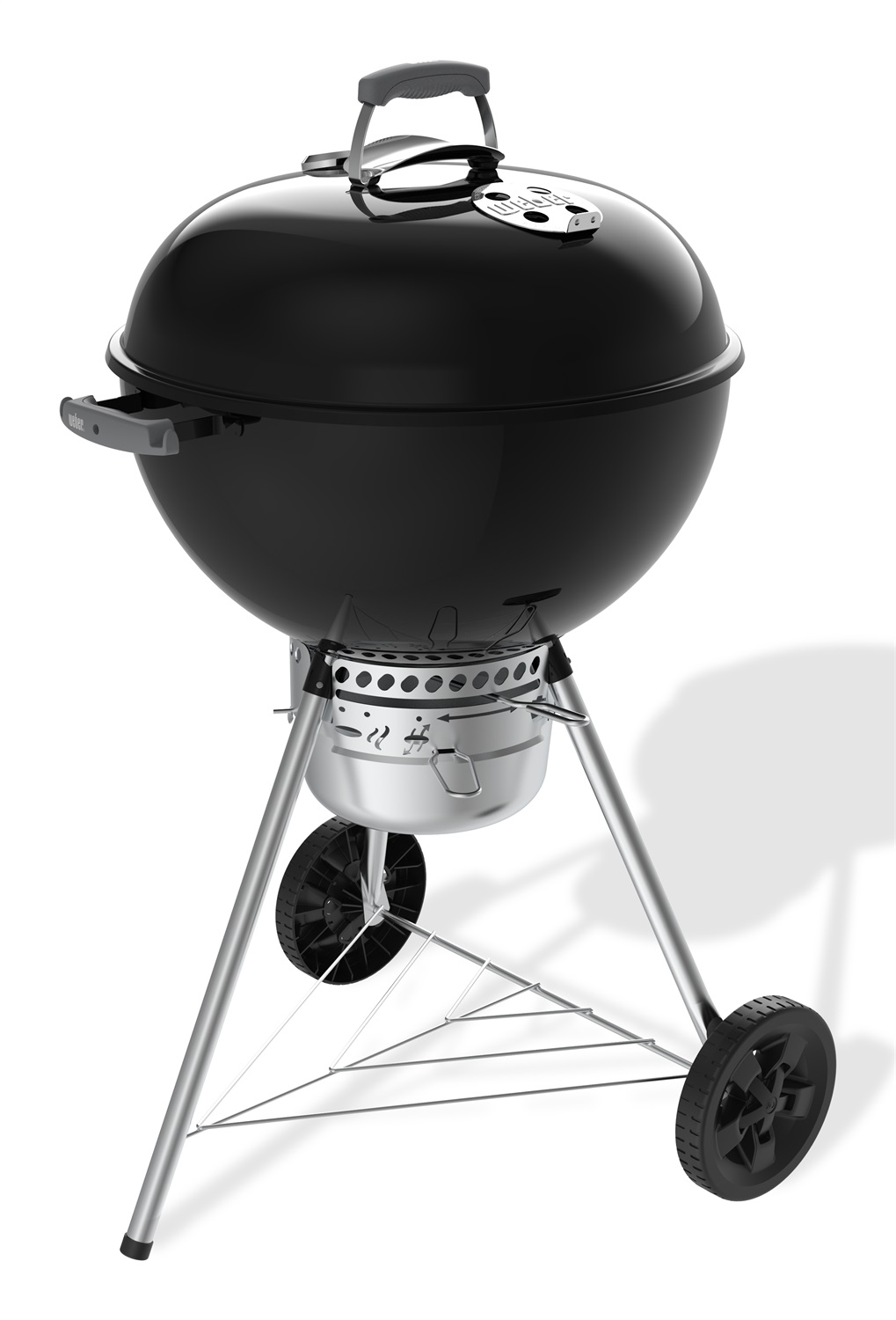 Weber Original Kettle Premium Barbecue a Carbone 57 cm con Coperchio e Braciere in Porcellana, Sistema One-Touch e Termometro