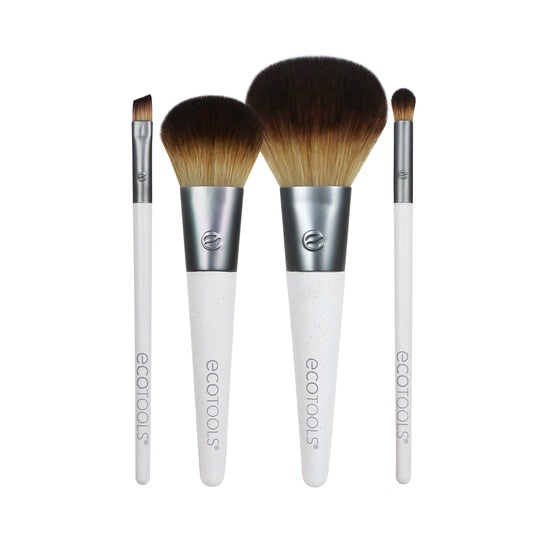 EcoTools Set di 4 Pennelli per il Trucco del Viso e del Corpo - Alta Qualità, Ideale per Appassionati e Visagisti Professionisti
