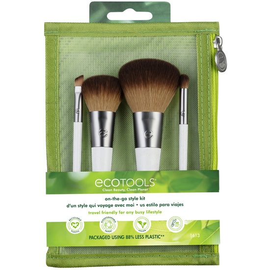 EcoTools Set di 4 Pennelli per il Trucco del Viso e del Corpo - Alta Qualità, Ideale per Appassionati e Visagisti Professionisti