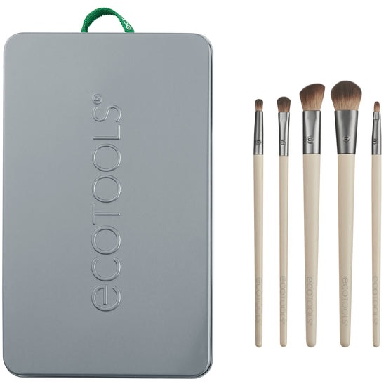 EcoTools Daily Defined Eye Shadow Makeup Set - Kit per Make-up Quotidiano con 5 Pennelli e Vassoio Portaoggetti