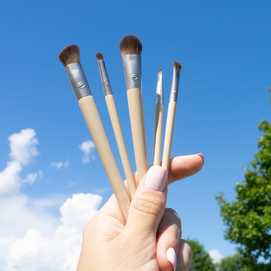 EcoTools Daily Defined Eye Shadow Makeup Set - Kit per Make-up Quotidiano con 5 Pennelli e Vassoio Portaoggetti