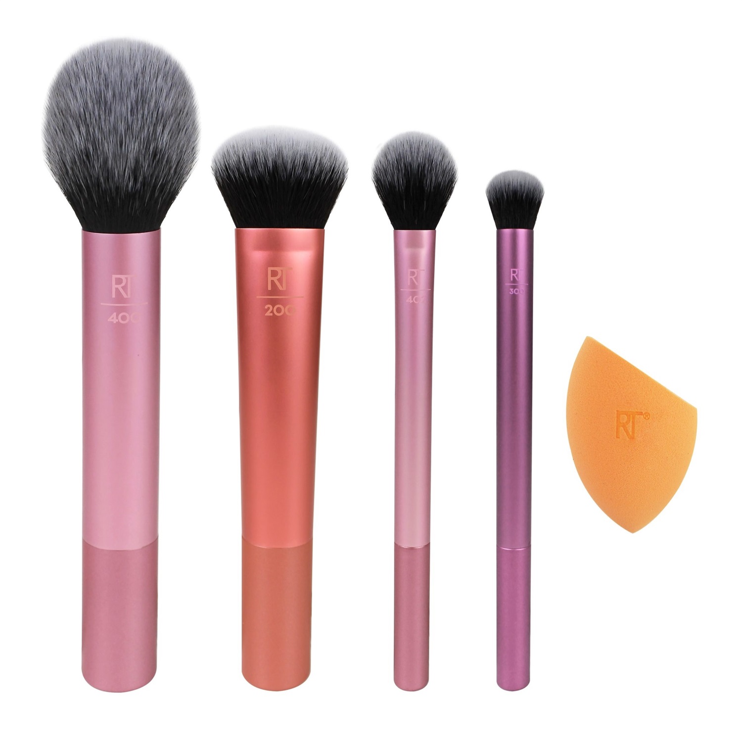 Real Techniques Everyday Essentials Set - Kit di Pennelli per Trucco Viso, Occhi e Guance con Spugnetta Miracle Complexion