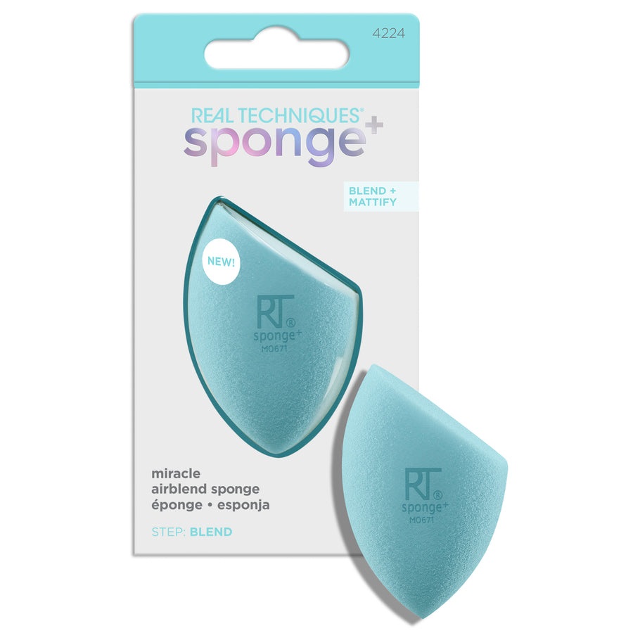 Real Techniques Miracle Airblend Sponge - Spugna per Trucco Opacizzante in Memory Foam con Copertura Totale