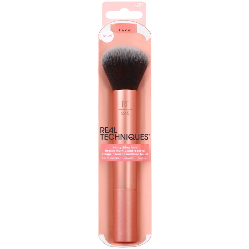 Real Techniques Everything Face Makeup Brush - Pennello Multitask per Fondotinta, Cipria e Terra Abbronzante, Finitura Impeccabile, Testina Sovradimensionata