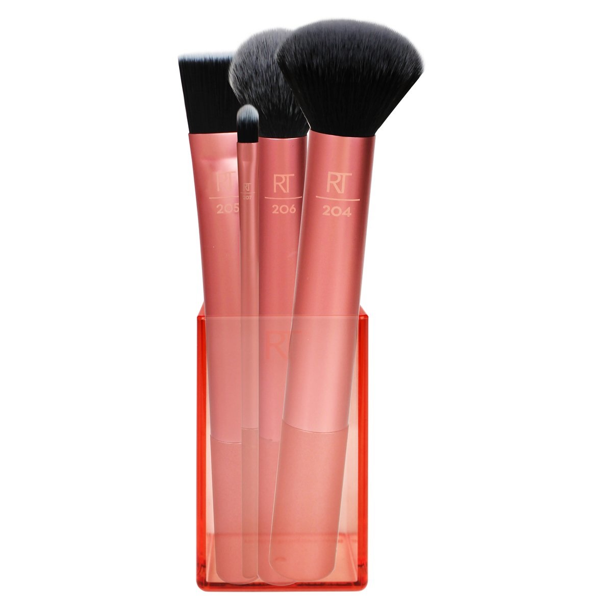 Real Techniques Flawless Base Set - 4 Pennelli per Base Trucco con Contour Brush, Square Foundation Brush, Detailer Brush e Buffing Brush