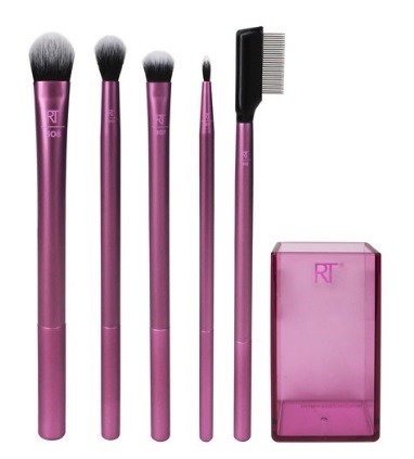 Real Techniques Set Completo Occhi - Enhanced Eye con Pettine per Ciglia, Shadow Brush Medio, Essential Crease Brush, Shading Brush e Line Liner Brush