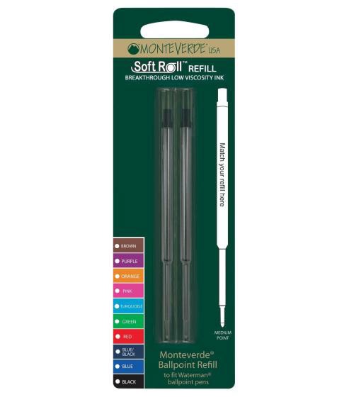 Monteverde Ricarica Blu per Penna a Sfera Waterman - Tratto 1 mm, Conf. 2 Pezzi