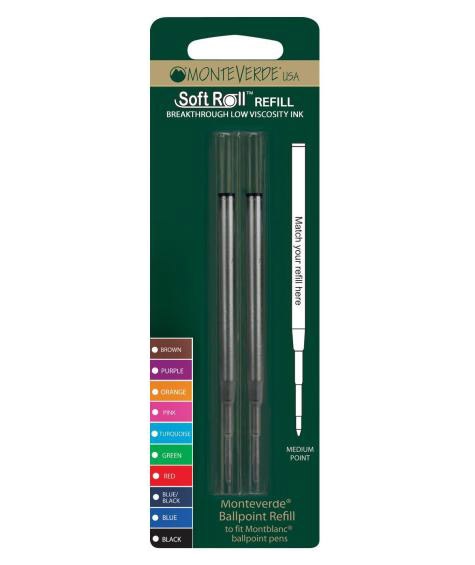 Monteverde Ricarica Blu per Penna a Sfera Montblanc - Tratto 1,2 mm - Confezione da 2 Pezzi