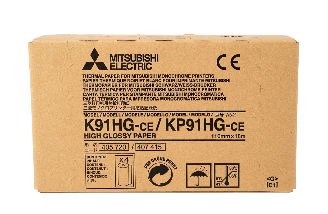 Mitsubishi Electric KP91HG-CE Carta Termica 110mm x 18m - 4 Rotoli in Scatola