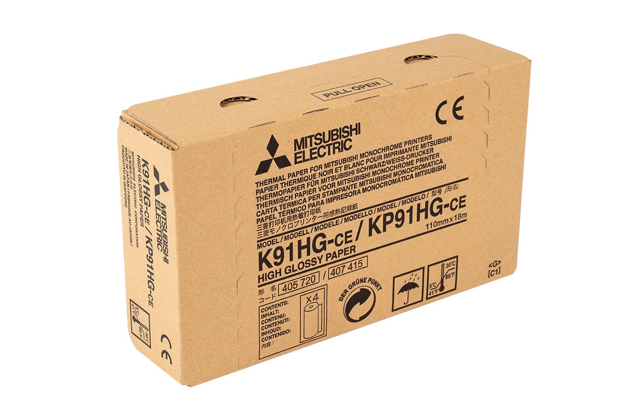 Mitsubishi Electric KP91HG-CE Carta Termica 110mm x 18m - 4 Rotoli in Scatola