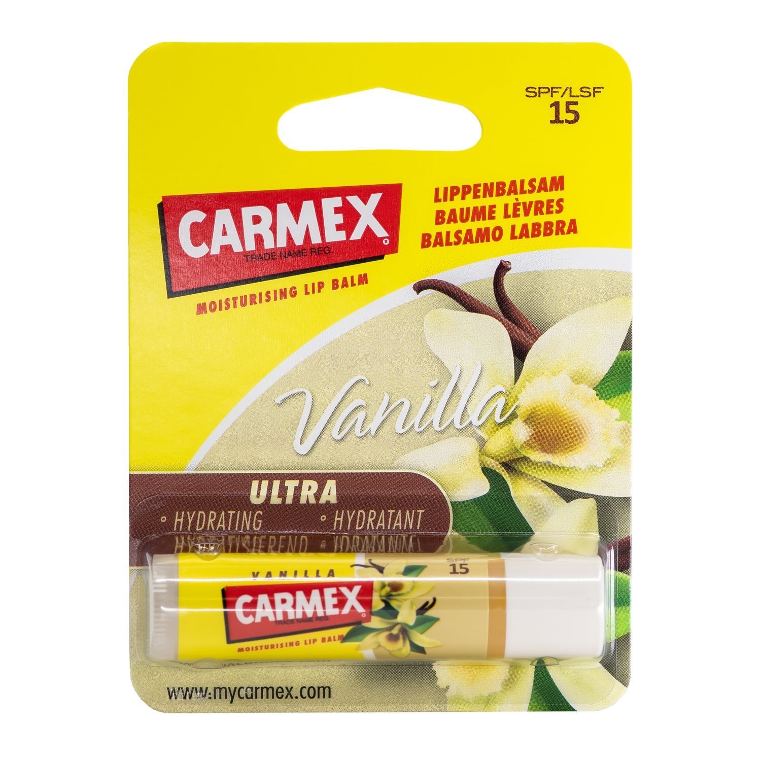 CARMEX Balsamo Labbra Vaniglia SPF 15 - Idratazione Profonda e Protezione Solare 4,25 g