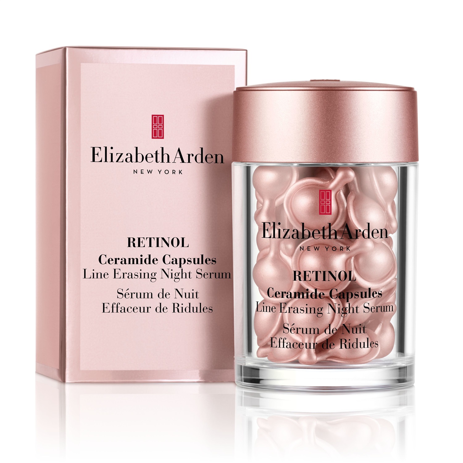 Elizabeth Arden Retinol Ceramide Capsules Line Erasing Night Serum - Siero Notte Antirughe con Retinolo e Ceramidi, 30 Capsule