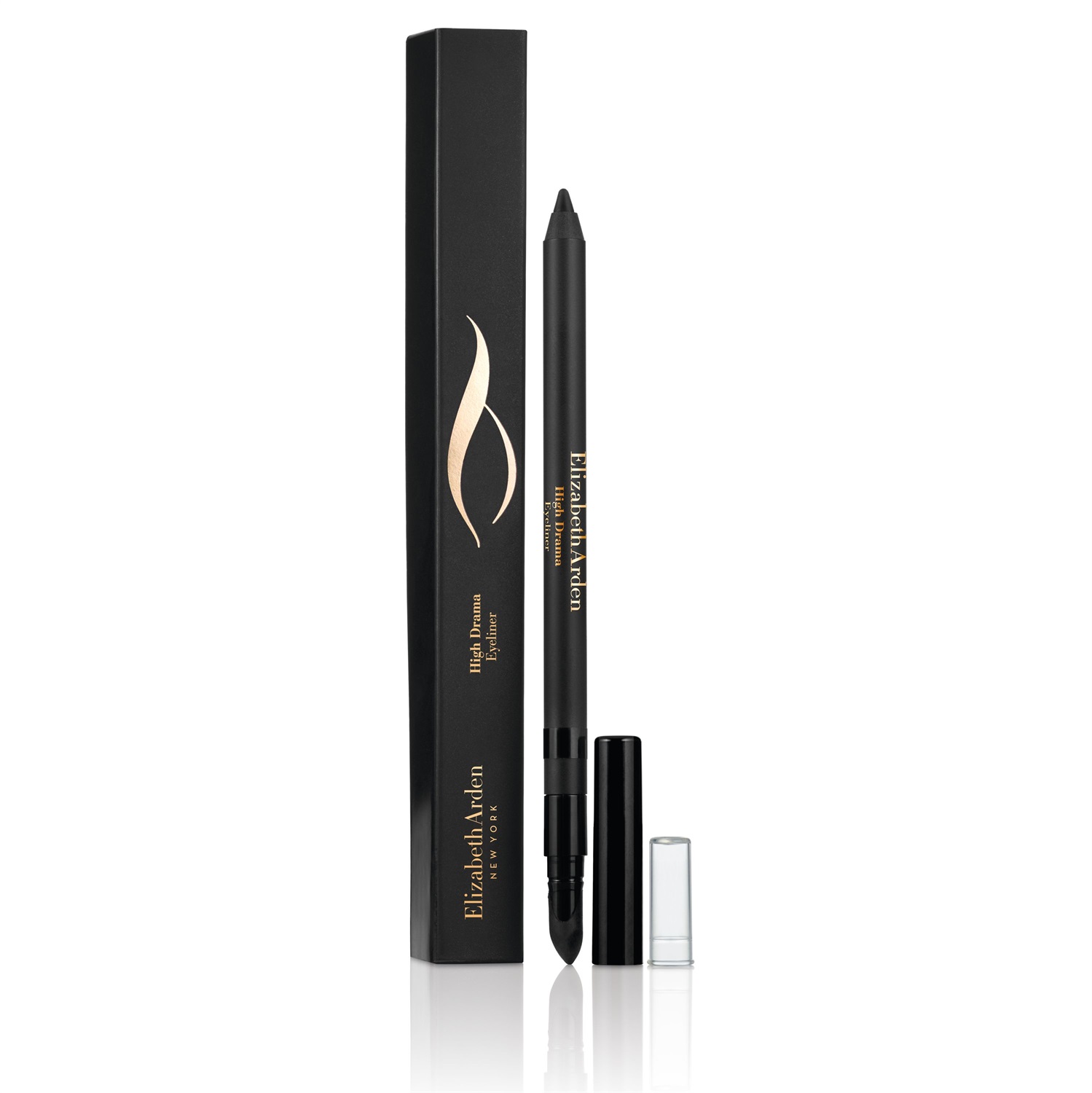 Elizabeth Arden High Drama Eyeliner 01 Smokey Black - Matita Eyeliner Waterproof con Formula Cremosa e Applicatore Dual-Ended