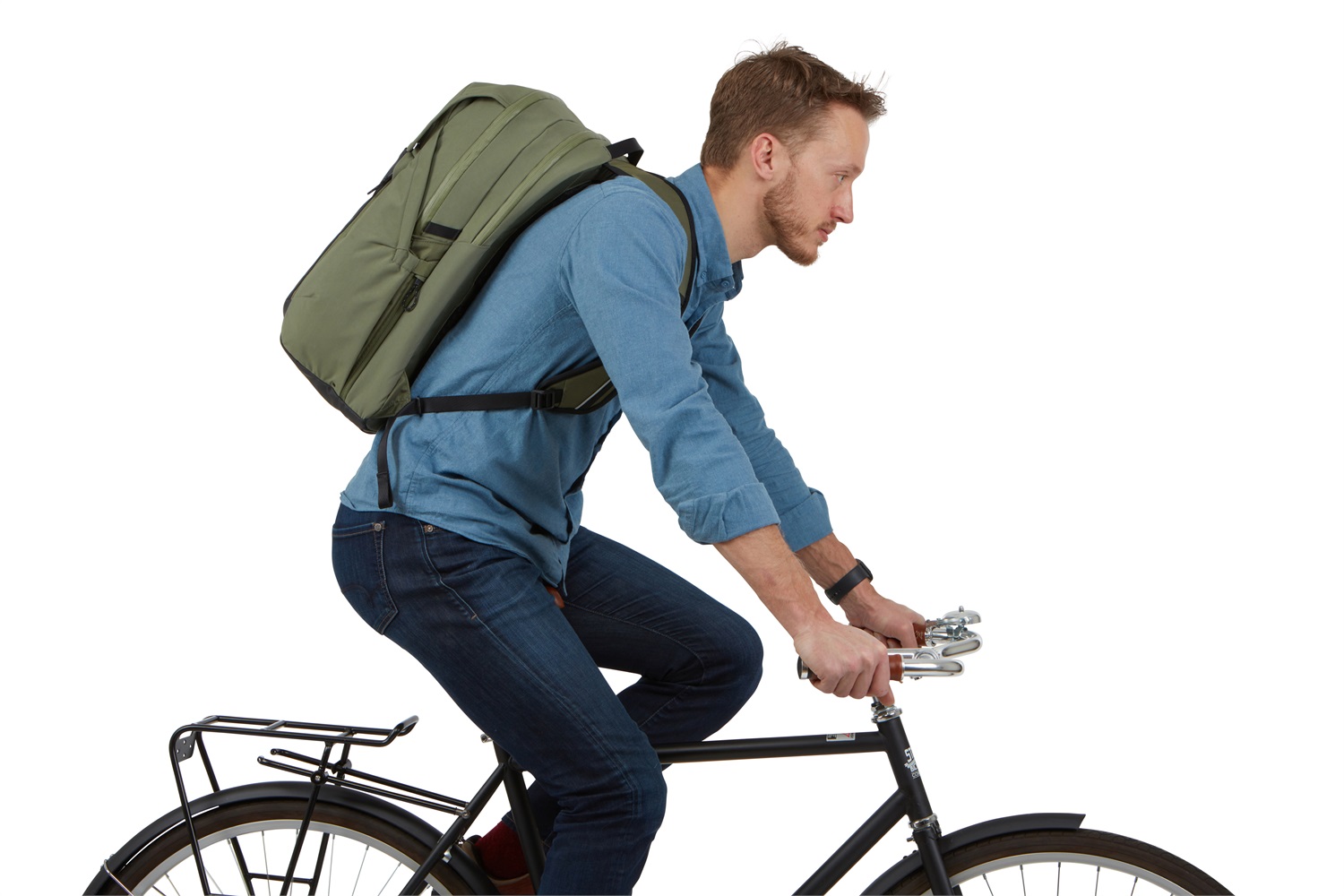 Thule Paramount Commuter Backpack 27L - Olivine, Zaino Casual Unisex in Nylon Impermeabile con Chiusura Roll-Top e Tasca per Telefono