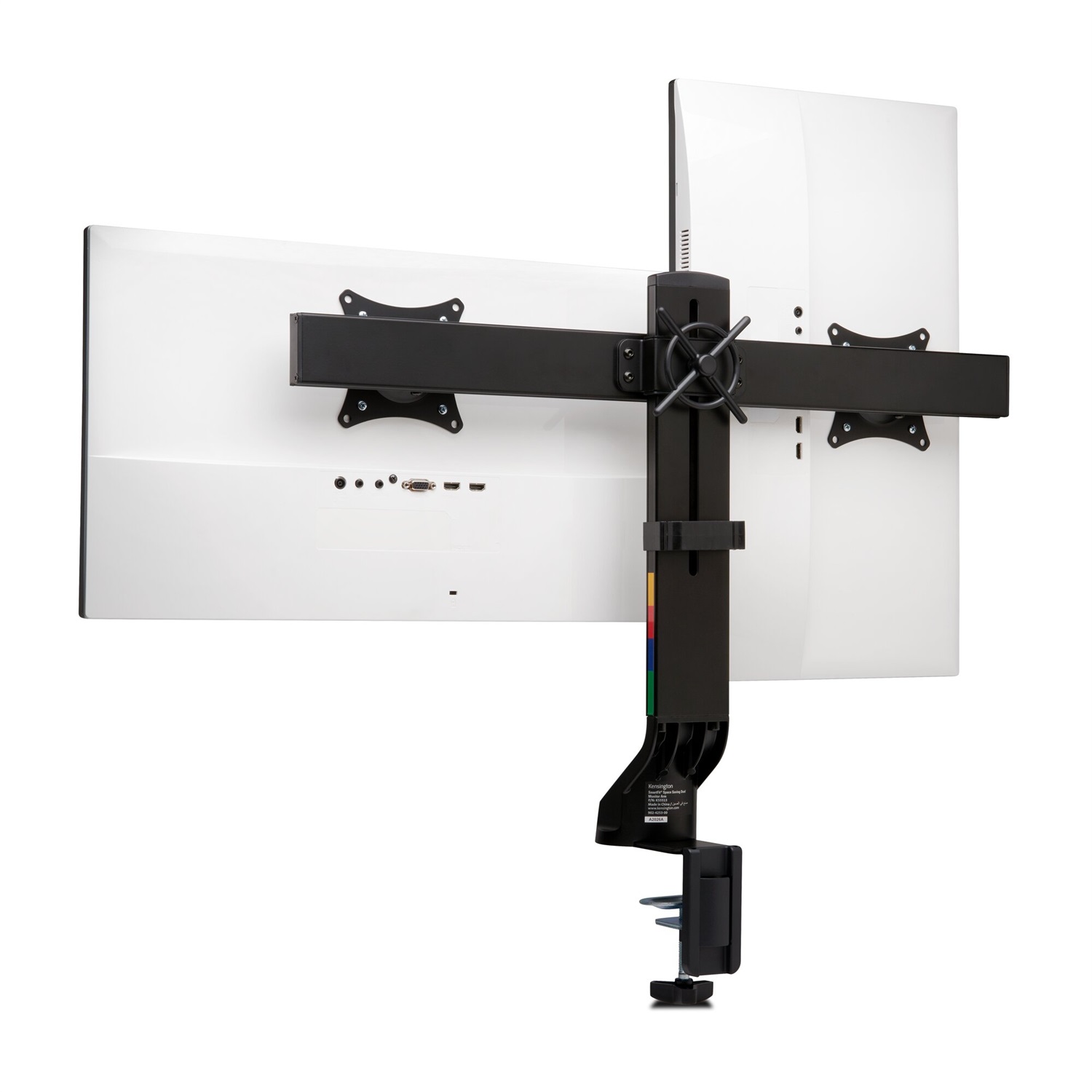 Kensington Braccio Salvaspazio per Monitor Doppio SmartFit® - Altezza Regolabile, Piastra VESA, Nero