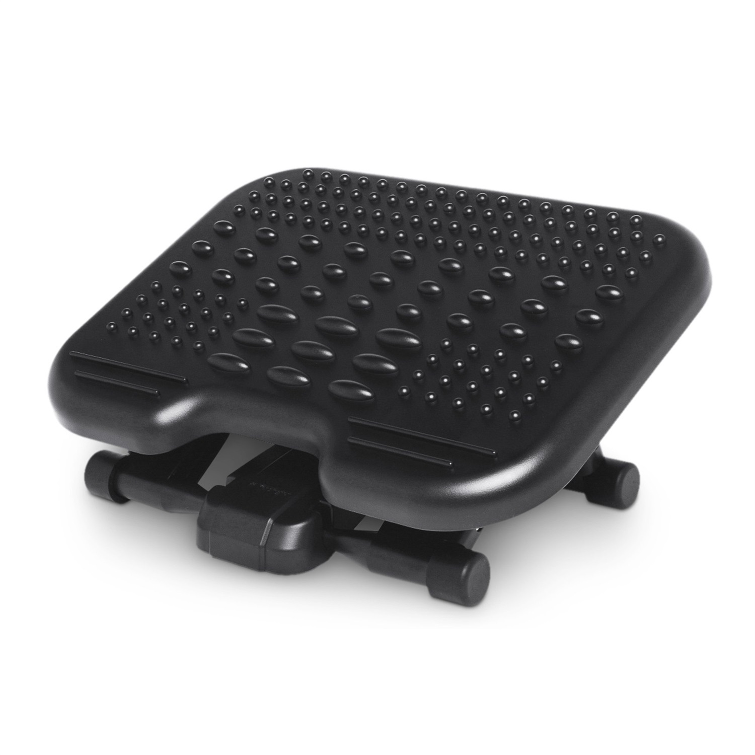 Kensington Poggiapiedi SoleMassage Regolabile - 5 Altezze, Inclinazione 30°, Superficie Stimolante, Meccanismo Oscillante, Nero