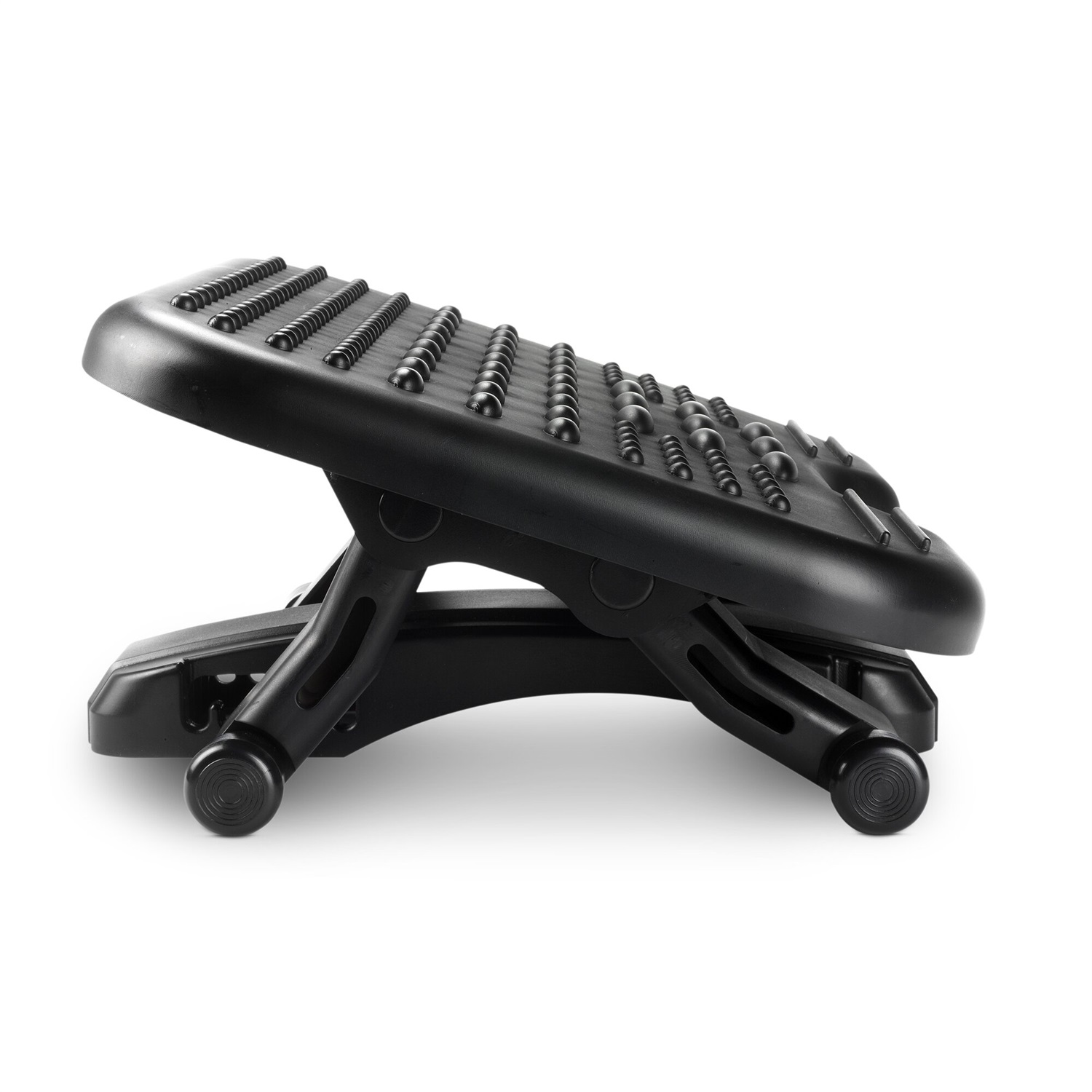 Kensington Poggiapiedi SoleMassage Regolabile - 5 Altezze, Inclinazione 30°, Superficie Stimolante, Meccanismo Oscillante, Nero