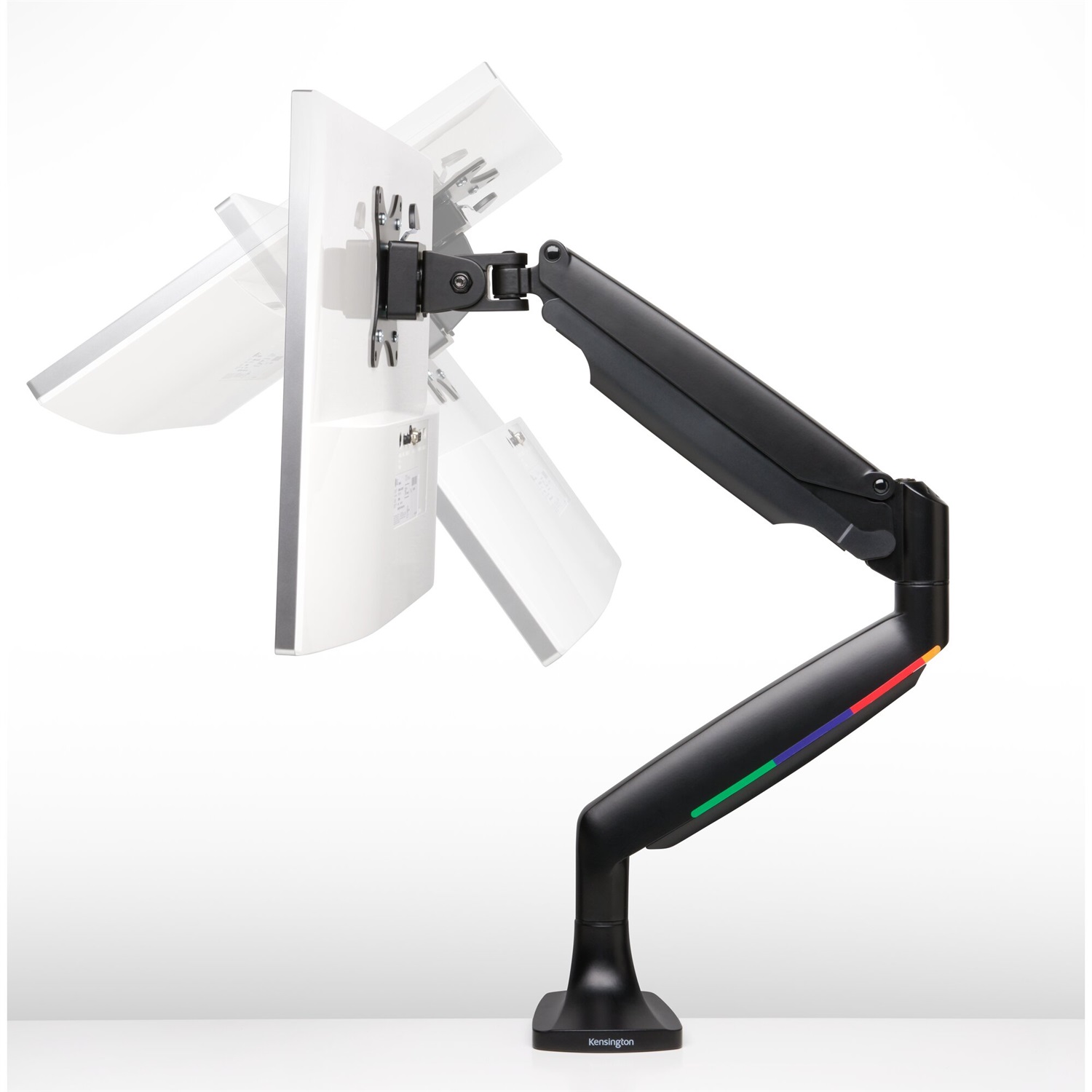 Kensington Braccio per Monitor Singolo con Piastra Vesa, Altezza Regolabile One-Touch, Molla a Gas Integrata, Nero, Capacità Max 9 kg, per Schermi da 13 a 34 Pollici