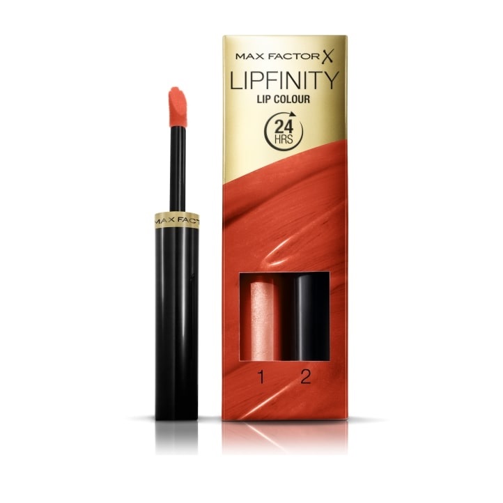 Max Factor Lipfinity Lip Colour 140 Charming - Rossetto Bifase Idratante 2.3ml con Finish Brillante e Lunga Durata