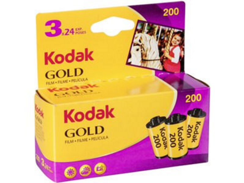 Kodak Gold 200 - Pellicola a colori negativa 35 mm ISO 200, 24 scatti, Tri Pack