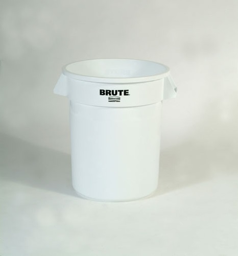 Rubbermaid Bidone Universale BRUTE® Rotondo 75L Bianco - Contenitore in Plastica Senza Copertura