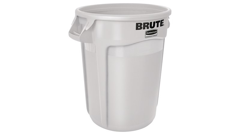 Rubbermaid Contenitore Brute Rotondo 121L Bianco in Plastica - Altezza 69 cm
