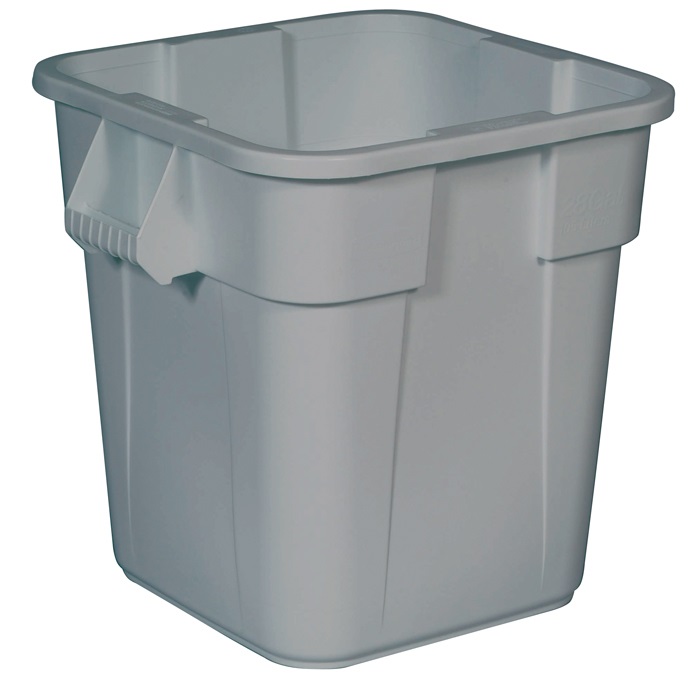 Rubbermaid BRUTE FG352600GRAY Contenitore Quadrato per Alimenti, 106 L, Grigio in Polietilene a bassa densità