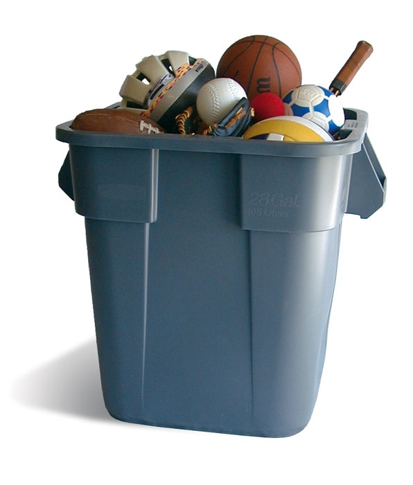 Rubbermaid BRUTE FG352600GRAY Contenitore Quadrato per Alimenti, 106 L, Grigio in Polietilene a bassa densità
