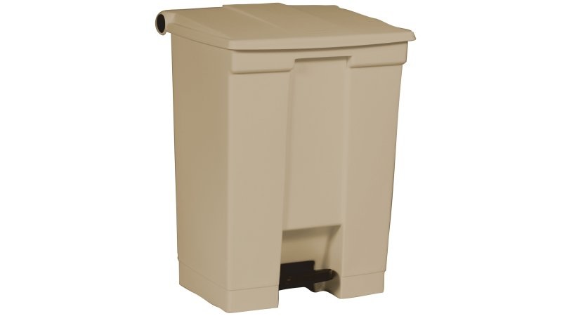 Rubbermaid Pattumiera a pedale in polietilene beige - Capacità 68 litri, struttura monoblocco