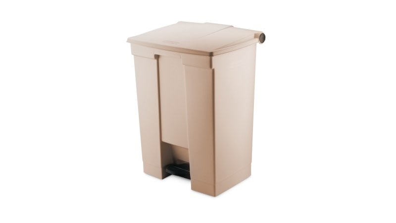 Rubbermaid Pattumiera a pedale in polietilene beige - Capacità 68 litri, struttura monoblocco