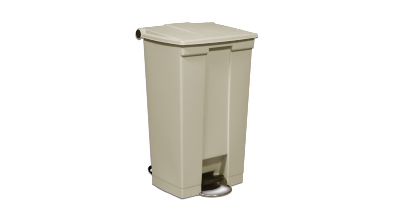 Rubbermaid Pattumiera a pedale 87 L in Polietilene ad alta intensità Beige - Design Rettangolare