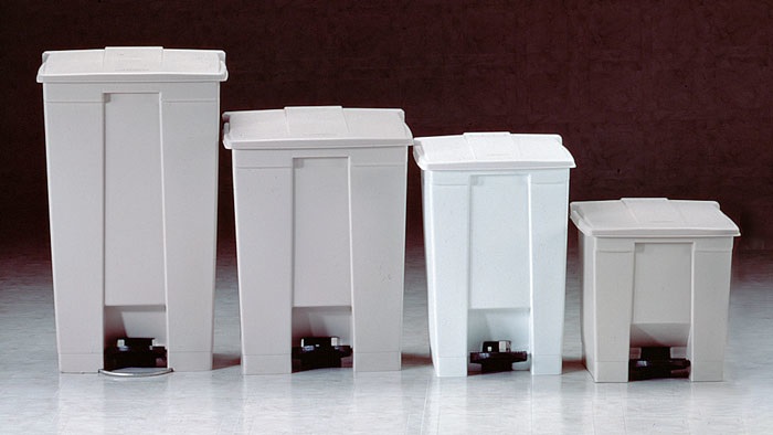 Rubbermaid Pattumiera a pedale in polietilene 87L - Bianco, per uso industriale